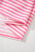 Nautical Lines Striped Bow Back Cutout Wide Sleeve Tee